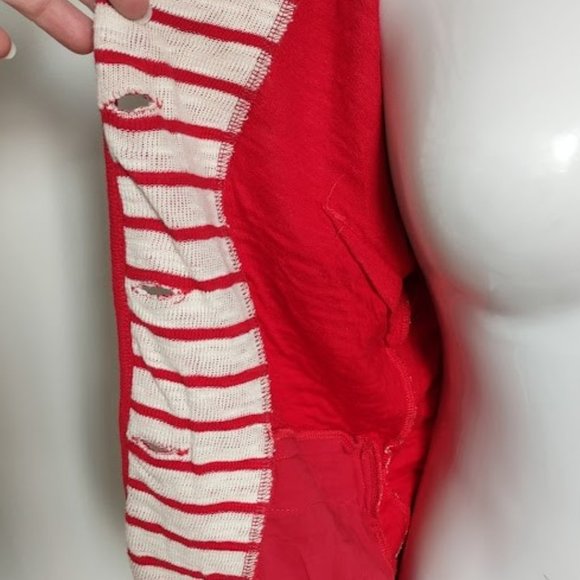 Mirror/Dash Red and White Striped Knit Blazer - Picture 7 of 10